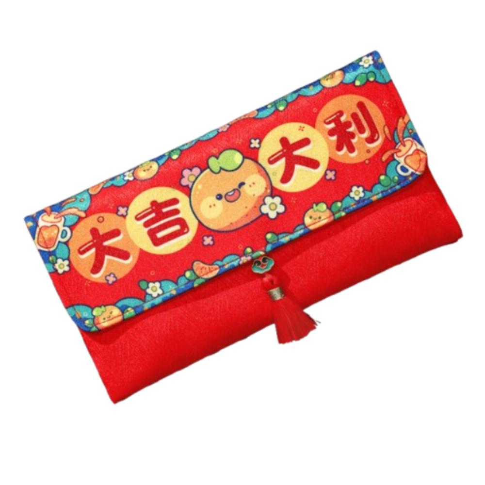 Traditional 2025 New Year Money Bag Cloth Red Pocket Cartoon Lucky Money Packet  Kids Gift