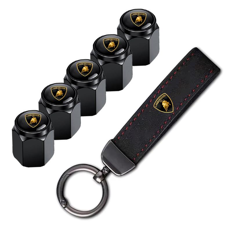 Car Tire Wheel Valve Caps Cover Suede Car Keychain Keyring For Lamborghini LP570 LP610 Urus LP700 LP770 Gallardo Aventador HH70