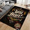 "Wild Heart Black Carpet with Artistic Text and Vibrant Patterns Design" Suitable for use as an anti-slip for living room bedroom sofas
