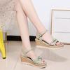 Neue dünne Riemen römische Schuhe offene Zehen Keil Damen Sandalen Sommer Mode lässig elegante Mode High Heels NO:526