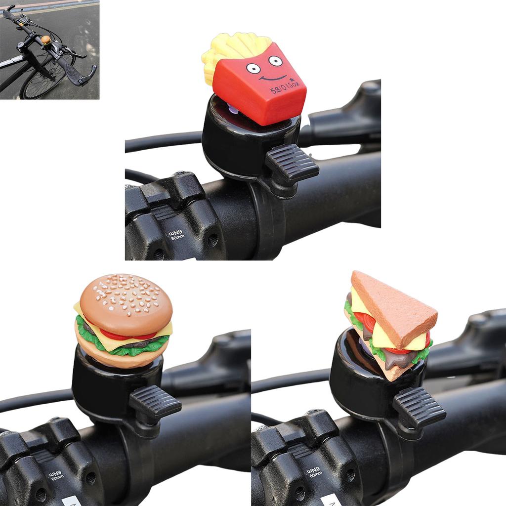 Burger Cartoon Bike Bell High-Decibel Universal Scooter Bell for Kids Mountain Bikes