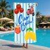 Blue Stripe Italian Fruit Scooter Ciao Bella Beach Towel Soft Microfiber Pool Towel Summer Vacation Swim Camping