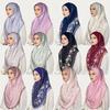 Muslim Hijabs Women Head Wrap Square Scarf Floral Print Turban Cap
