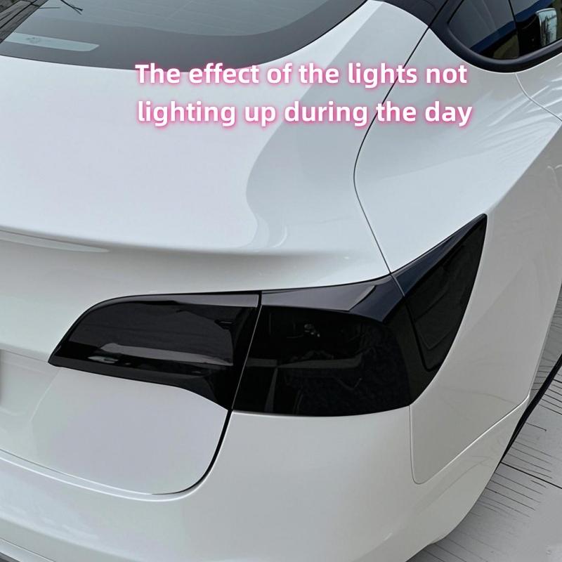 6 Pcs/Set For Tesla Model 3/Y Rear Tail Light Cover ABS Black Car Trim Accessories Cover Adhesive Mounting Protective Cover