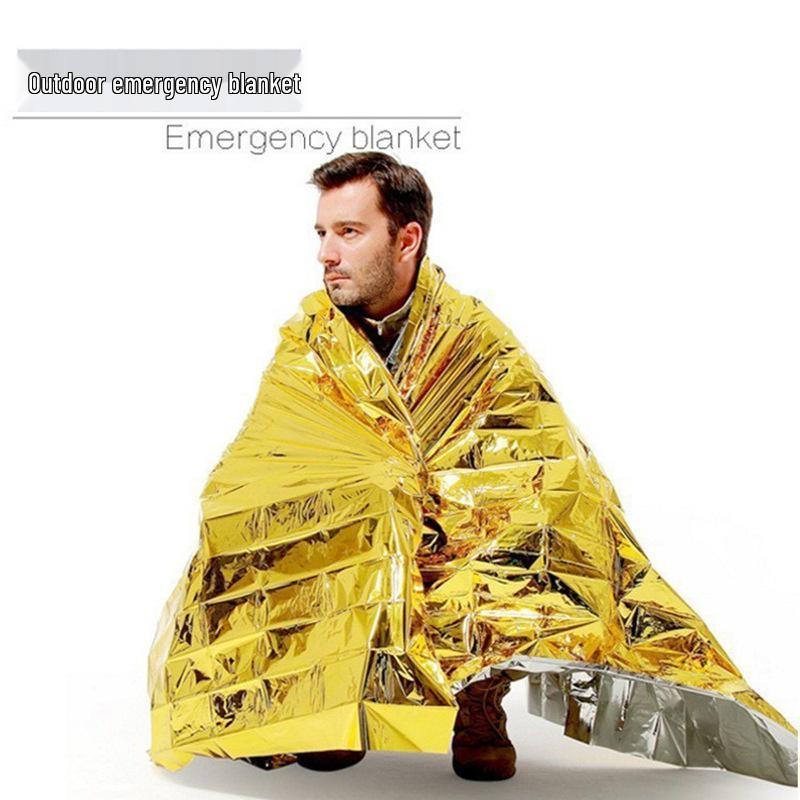 Portable Outdoor Emergency Insulating Blanket - Double-sided Silver for Sun Protection