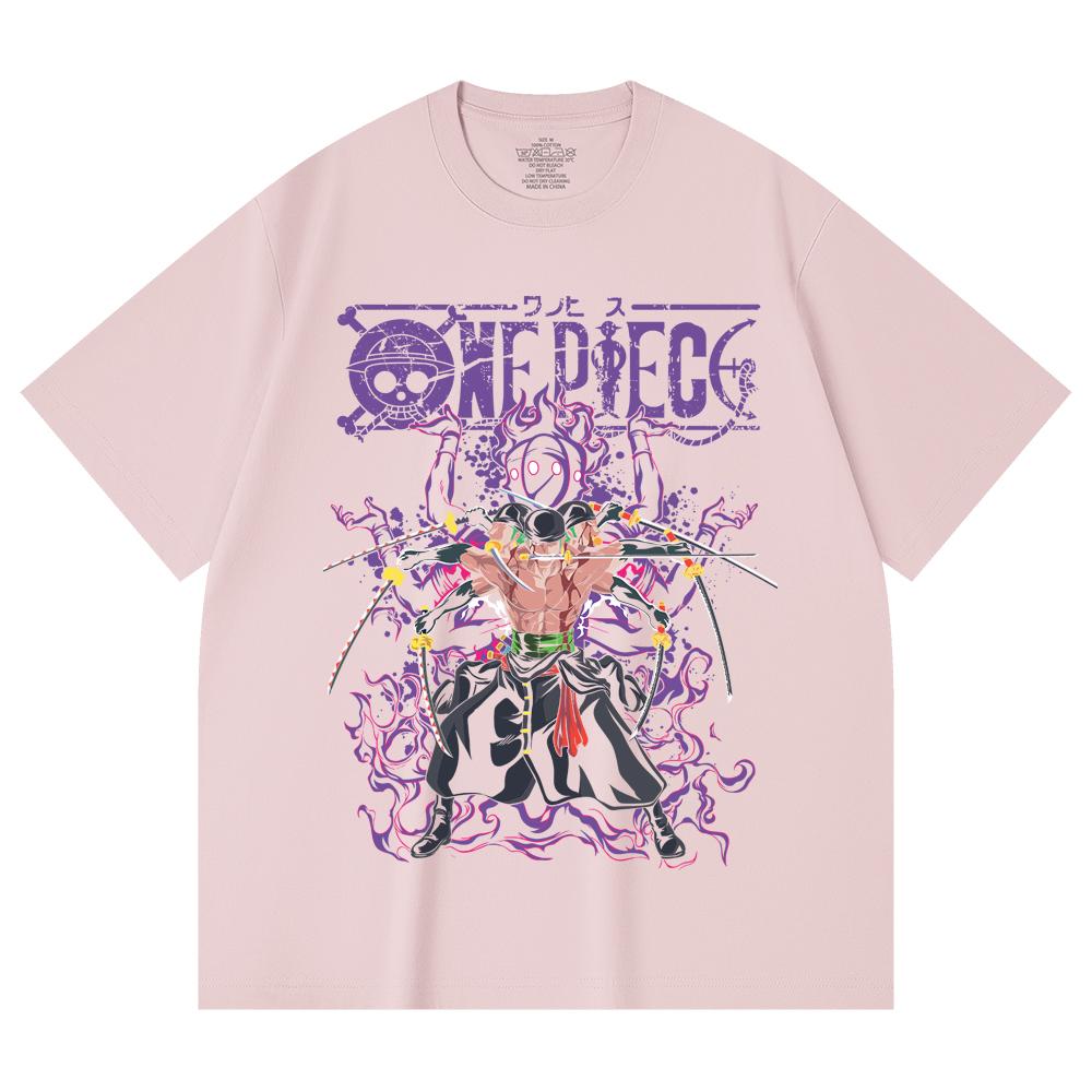 230 Gsm 100% Cotton One Piece V65 Zoro Print Unisex Heavy Cotton T Shirt