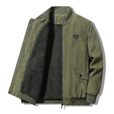 Plus Size Men's New Autumn And Winter Casual Fleece Warm Plus Velvet Lapel Jacket Outdoor Loose Casual Jacket For Men