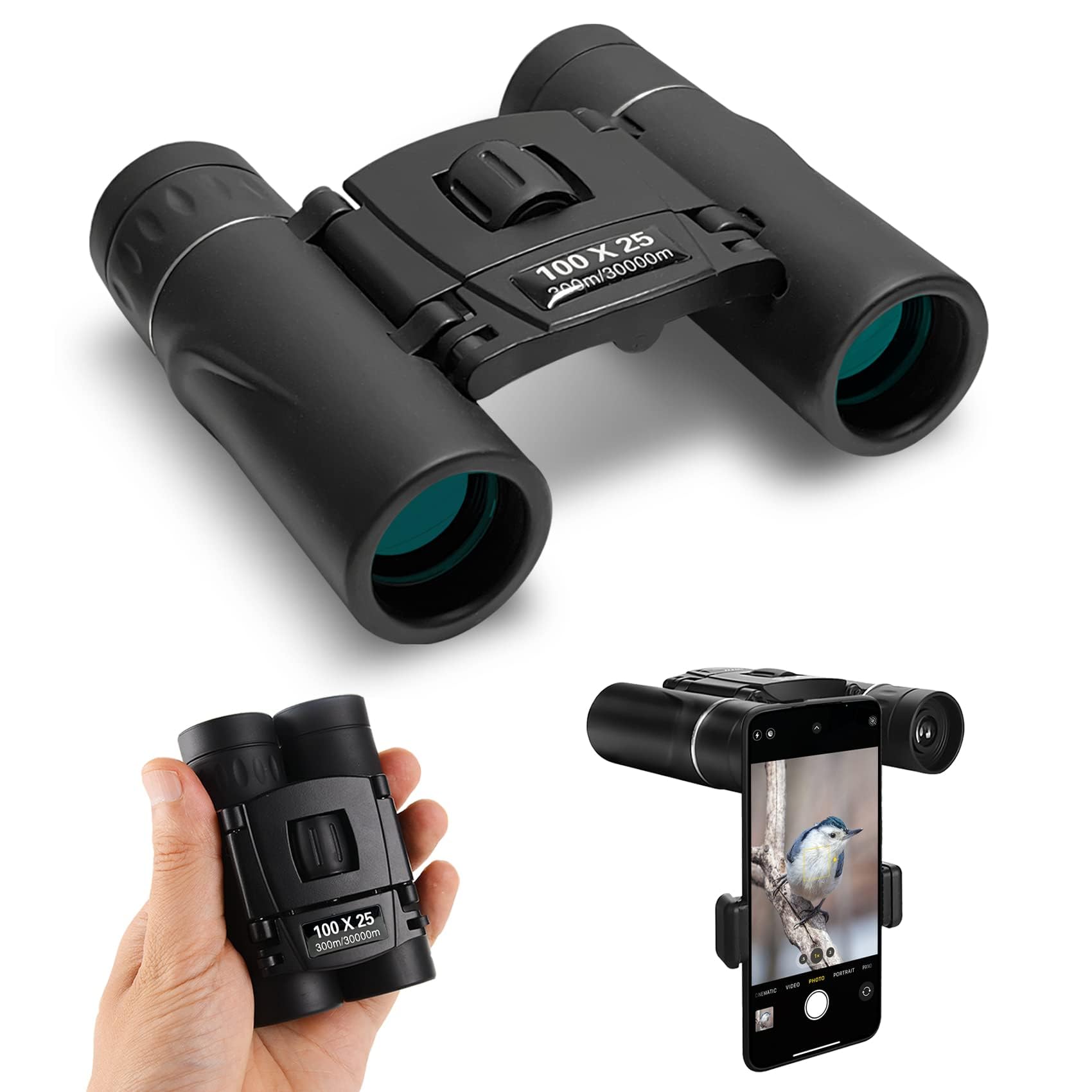 

100x25 binoculars for live opera and Adjustable eye Bak4 FMC green high compact and glasses no gift for kids and ideal for mountain outdoor and bird