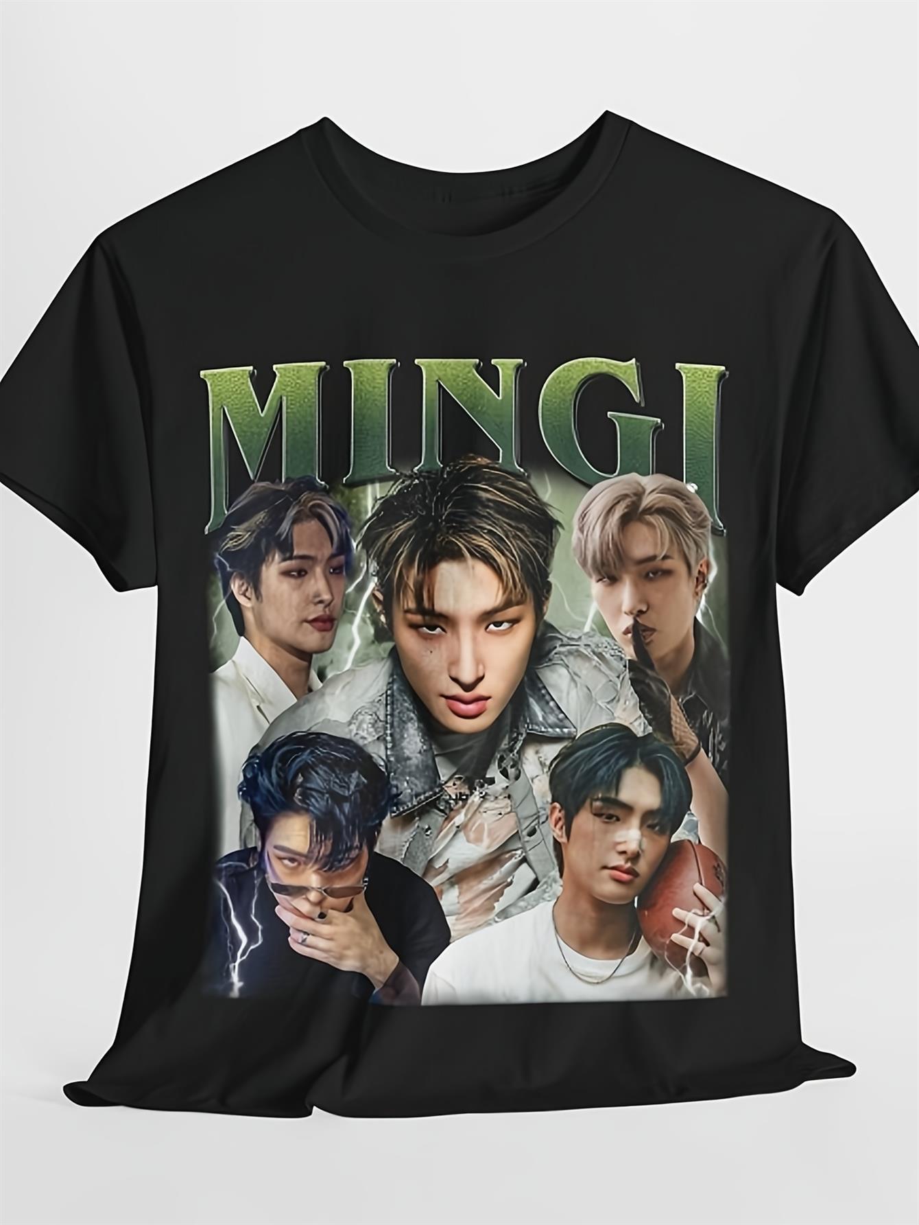 ATEEZ Member Mingi s Korean-style Printed T-shirt XXXXL
