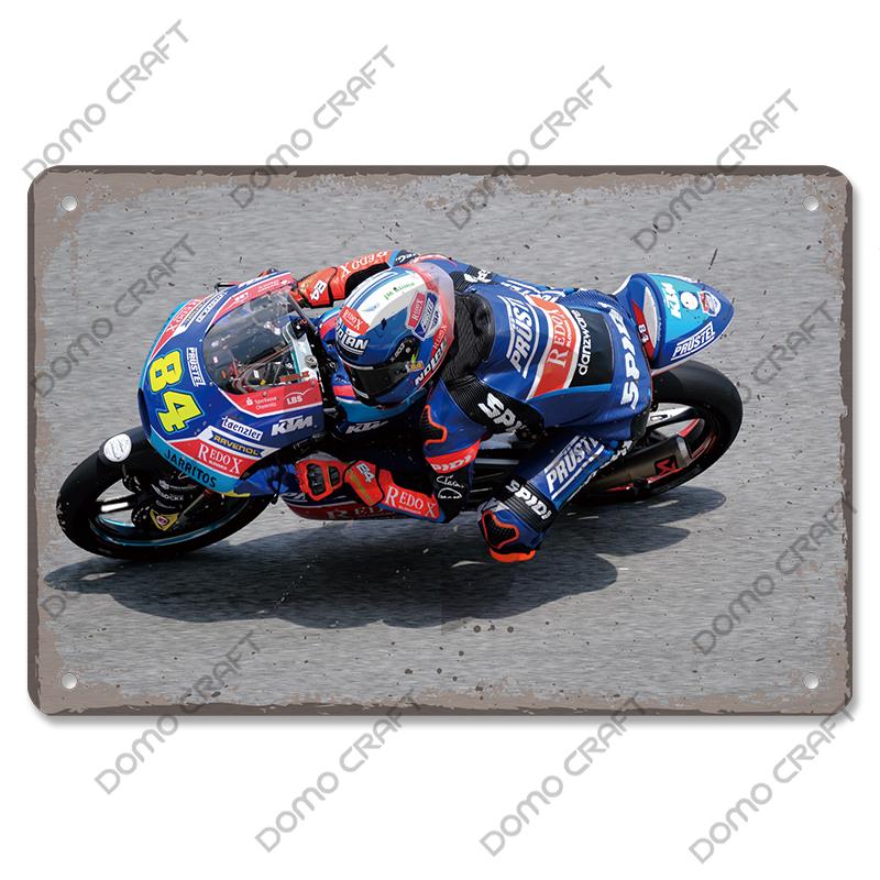 Motorcycle Racing Poster Vintage Metal Plate Racer Athlete Metal Tin Signs Retro Wall Decor Club Pub Bar Man Cave