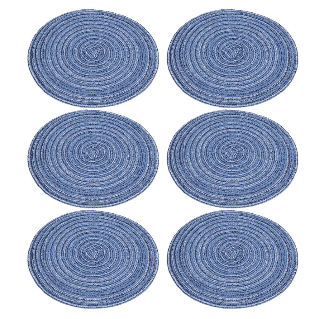 6Pcs Round Placemats Braid Heat Insulation Nonslip Stable Highly Durable Wide Application Place
