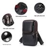 "Men's Outdoor Genuine Leather Waist Bag and Shoulder Bag for Mobile Phones"