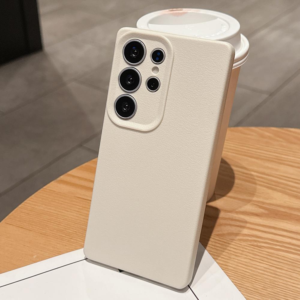 

Чехлы для телефонов Samsung Galaxy A06 A07 A16 A26 S25 Xiaomi Poco F7 X7 Redmi для iPhone 17 16 15 Pro Max Infinix Realme, мягкий белый чехол из ТПУ с текстурой кожи for iPhone 7/8