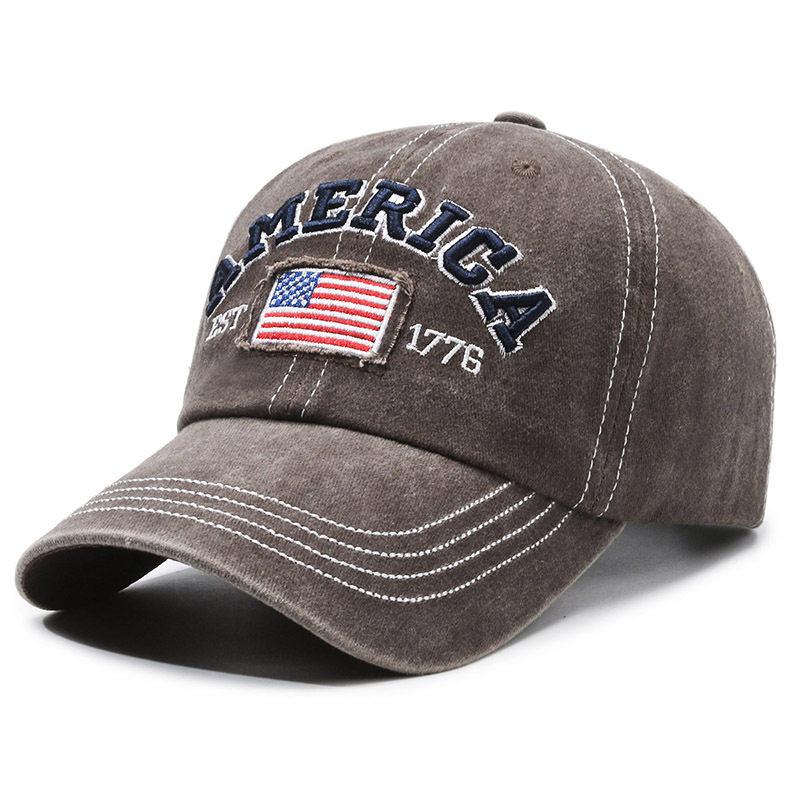 Vintage Washed Cotton Baseball Cap For Men Women Usa Flag Embroidered Dad Hat Retro America 1776 Snapback Outdoor Sun Hats