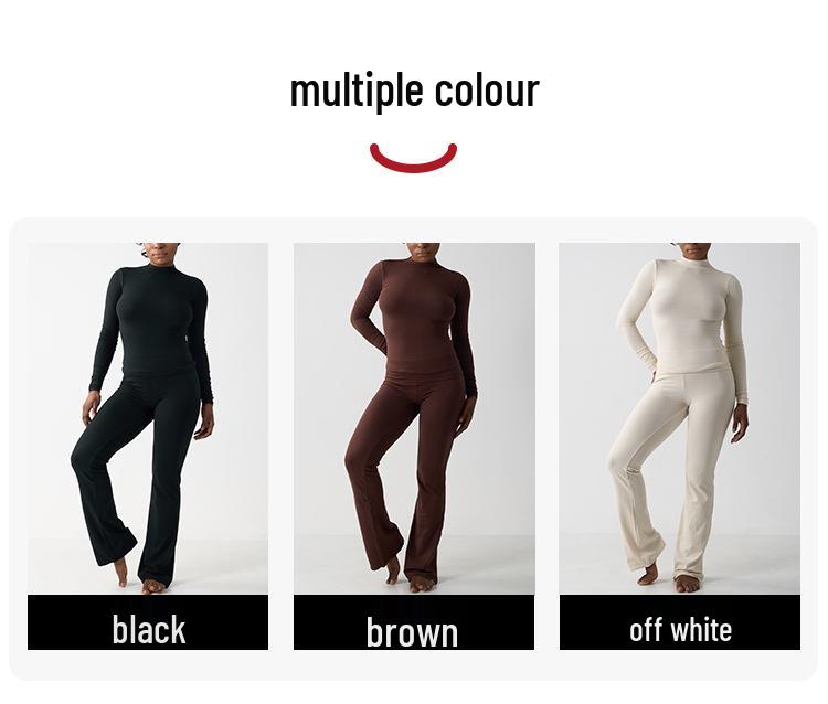 Cross-border Cotton-Modal Nude Yoga Suit: High-Waist Long Sleeve Fitness & Casual Sportswear Set