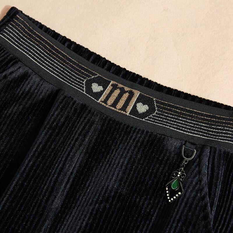 Women's 2025 Winter High-Waist Plus Velvet Wide-Leg Casual Pants