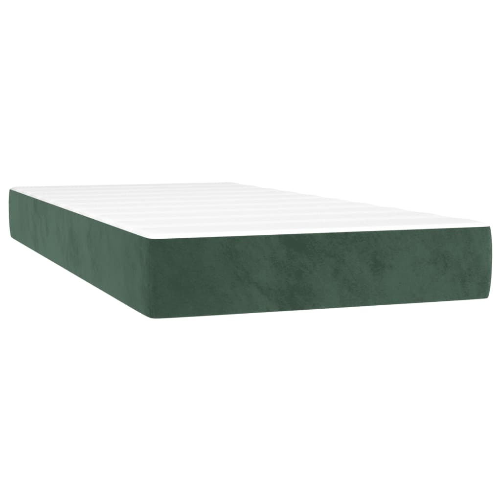 Box Spring Bed with Mattress Dark Green 120 x 190 cm Velvet