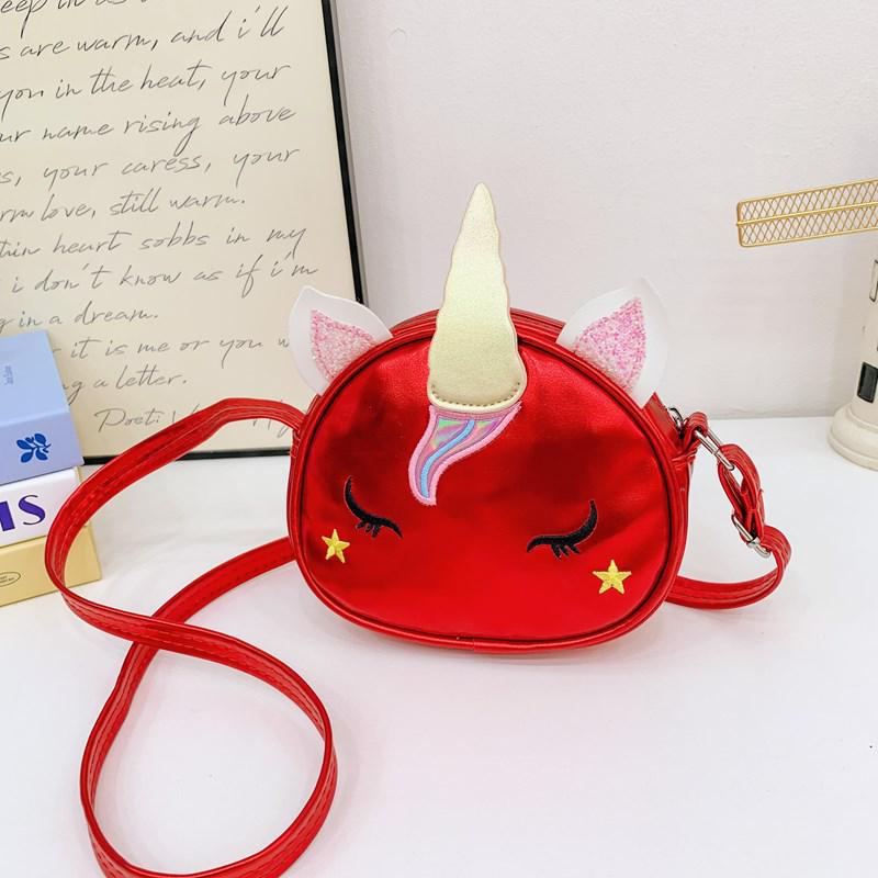 Iridescent Unicorn Cartoon Princess Crossbody Bag for Baby Girls