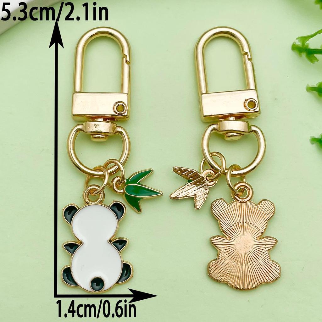 Adorable National Treasure Panda Metal Keychain – Cute & Quirky Cartoon Dāi Méng Panda Keyring Pendant for Men, Women, & Bag Charms.