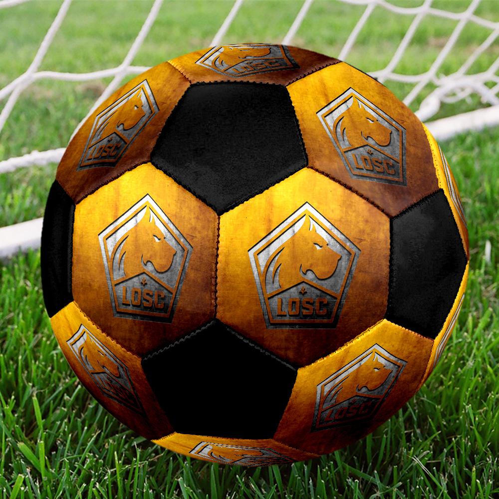 LOSC Lille Soccer Ball Colorful All Ages Machine Stitched PVC Competition Ready Durable High-Bounce.SIZE5