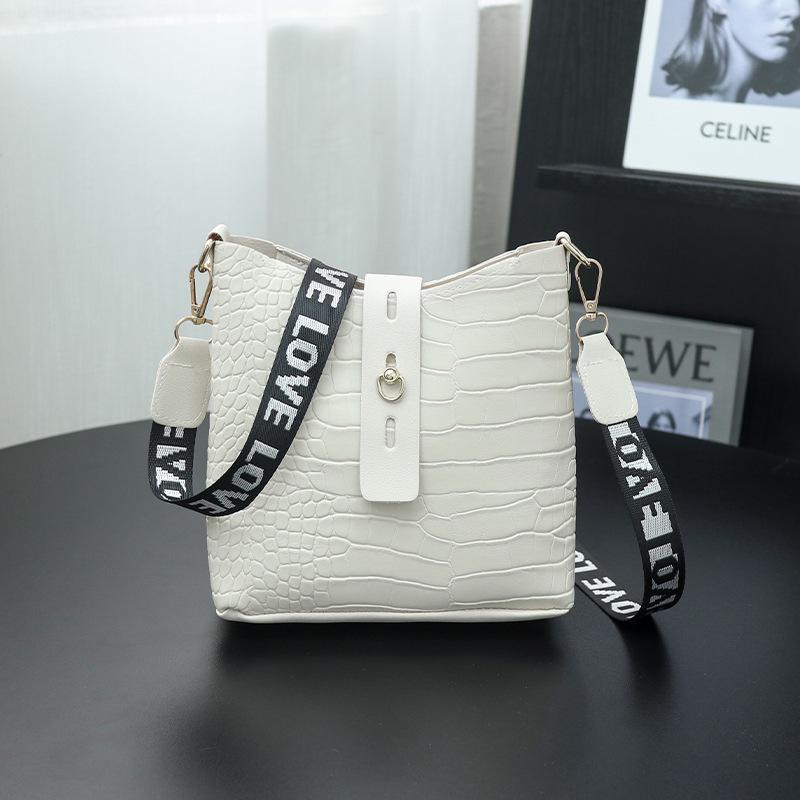 Crocodile Pattern Bucket Bag 2023 - Women's Large Capacity Crossbody Shoulder Bag