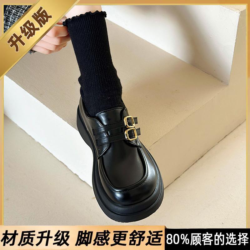 New Spring and Autumn British Style Mary Jane Shoes Platform Height Commuter Small Leather Shoes