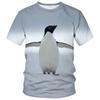 Summer New Penguin Pattern Men's T-shirt Fun Element Round Neck Extra Large Comfortable Short sleeved Top