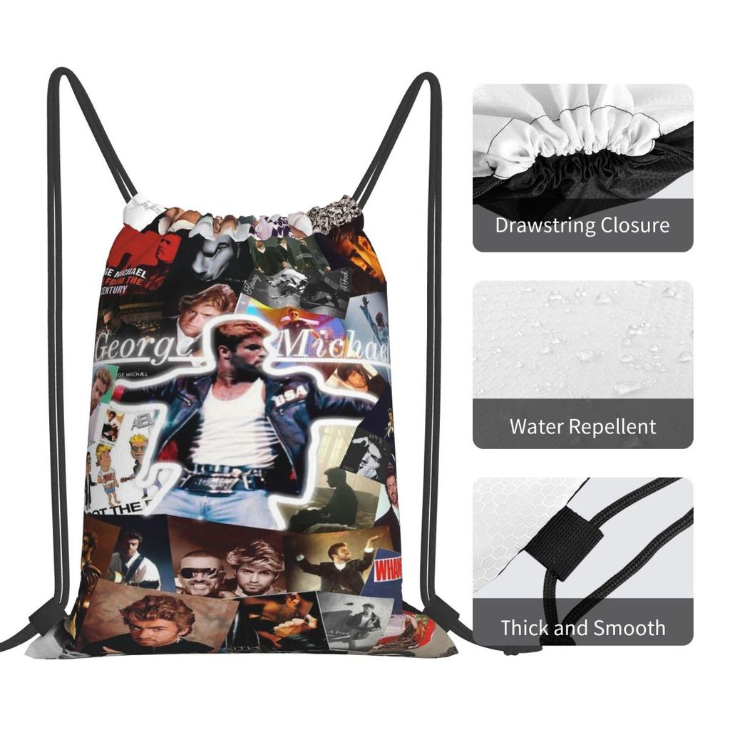 George Michael Backpacks Multi-function Drawstring Bundle Pocket Sports Bag Book Bags for Travel School