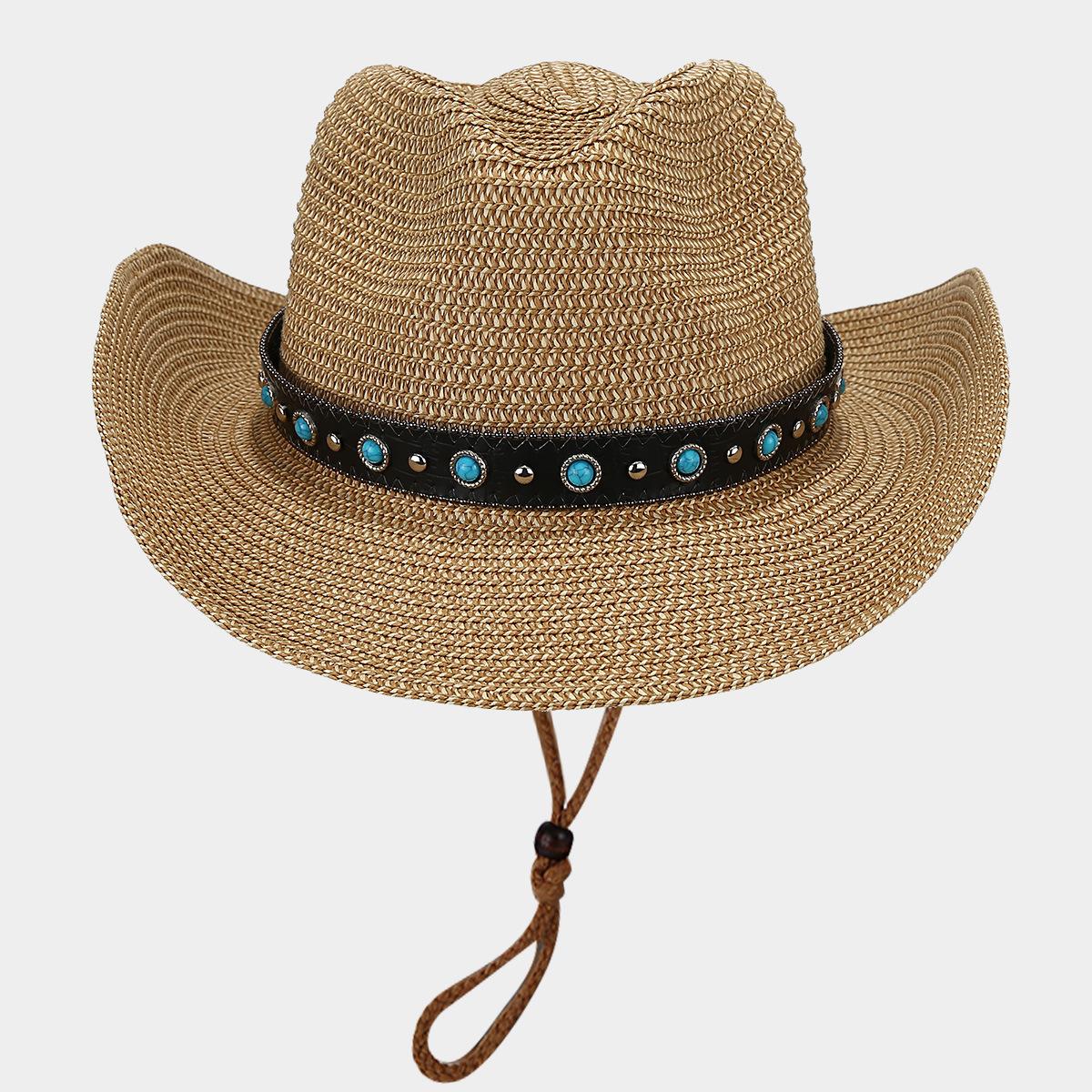 

Бохо плетеная цепочка ковбойская шляпа винтажная дышащая соломенная шляпа с козырьком от солнца унисекс солнцезащитные шляпы дорожная пляжная кепка для женщин мужчин one size хаки