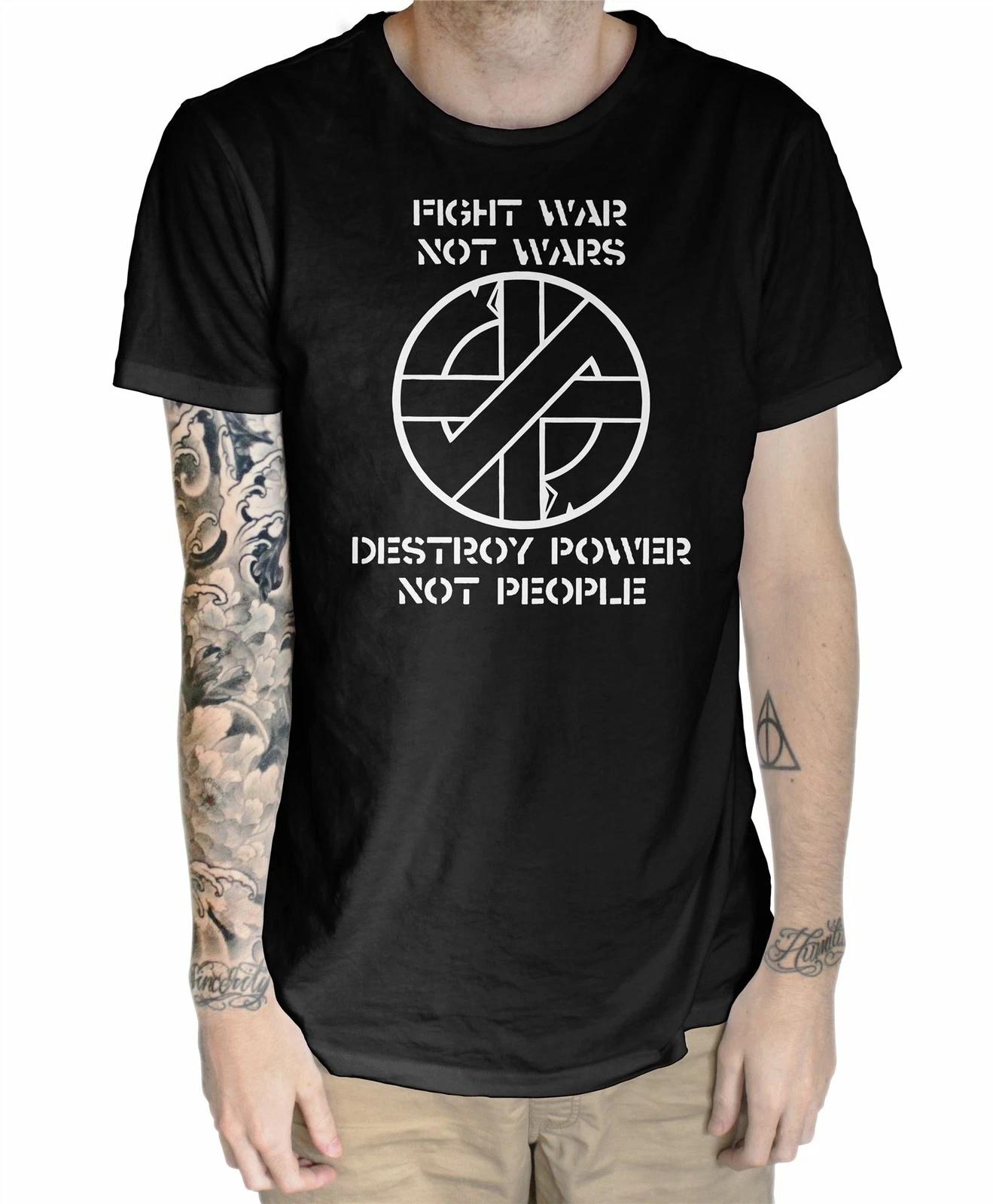 Crass Fight War Not War T Shirt - Punk Hardcore Anarchist Anarchy Symbol 3XL