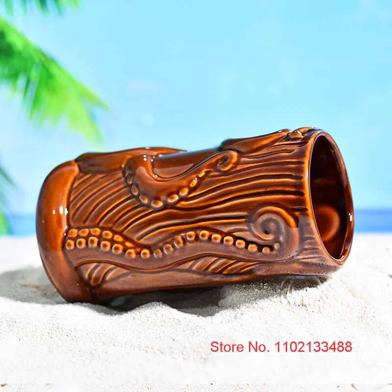 TIKI Bar Cocktail Cup Hawaii Tropic Beach Smoothie Mixing Wine Beer Soul Glass Special Drinks Tumbler Indian Octopus Skull Mug