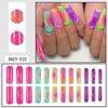 Colorful Rainbow Acrylic Nail Tips Set Sweet 3D Gradient Design Long Wearable Press-On Nails Women
