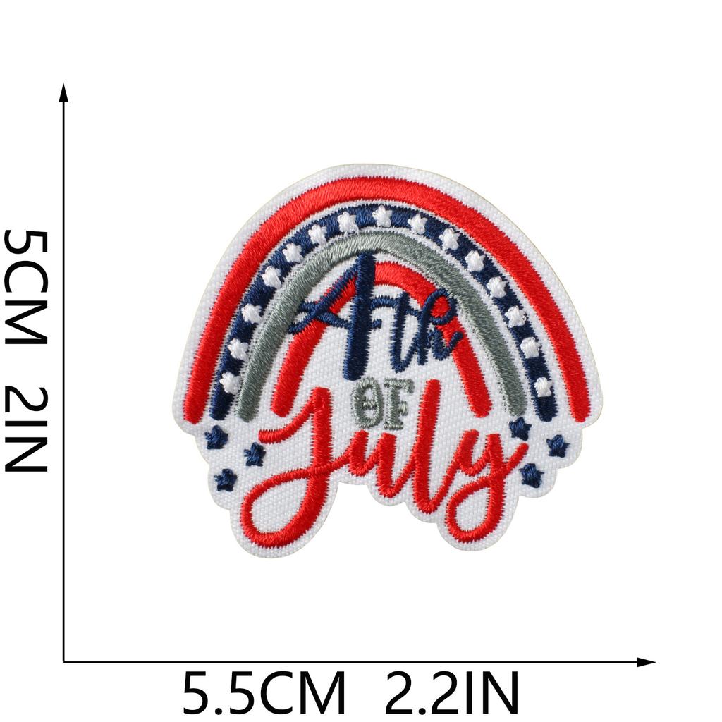 Independence Day Theme Embroidery Cloth Sticker Cartoon Fireworks Clothes Holiday Decoration National Day Patch Sticker Ironing