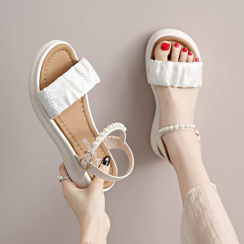 Fashion In The Forest Synthetic Leather Summer Indoor Slippers Women's Tennis Shoes Anti-slip Sandal Sneakers Sport