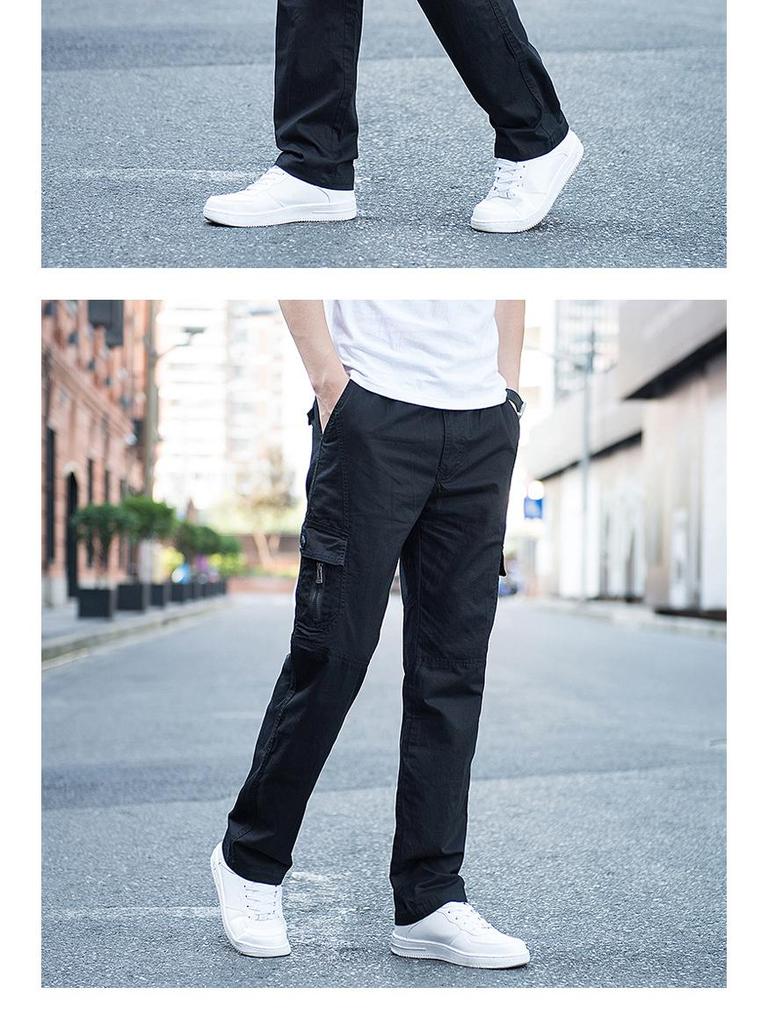 Men's Plus Size Straight Leg Loose Overalls - Wear-Resistant, Casual, Outdoor Sports Pants