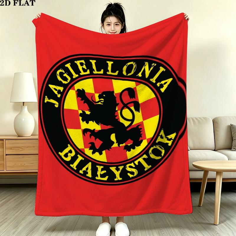 Jagiellonia Biaystok Print Flanelldecke, Hohe Qualität, Bequem für alle Jahreszeiten, Heimdekoration, Wärme und Komfort, Perfekt für Weihnachtsgeschenke