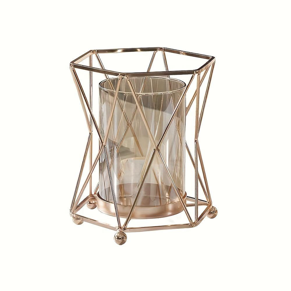 Elegant Iron Art Vase with Geometric Design for Romantic Candlelight Dinners & Stylish Home Decor, Perfect for Artificial Flower Arrangements