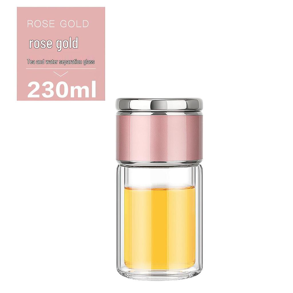 Mini Teacup with Double Layer Insulation and Tea-Water Separation – Portable Travel Glass