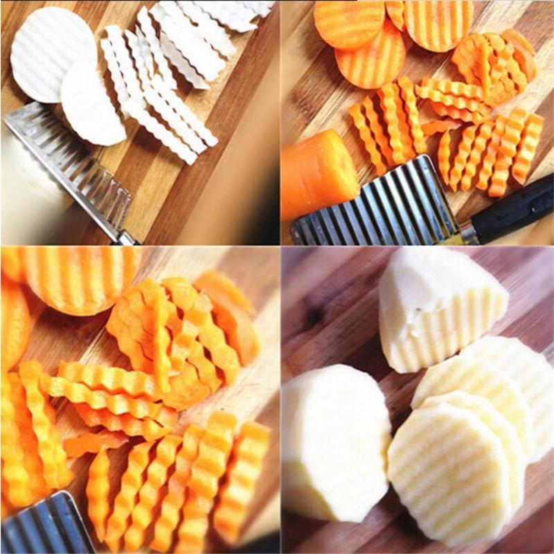 Multifunctional Wave Corrugated Onion Potato Slices Wrinkled French Fries Salad Cutting Knife