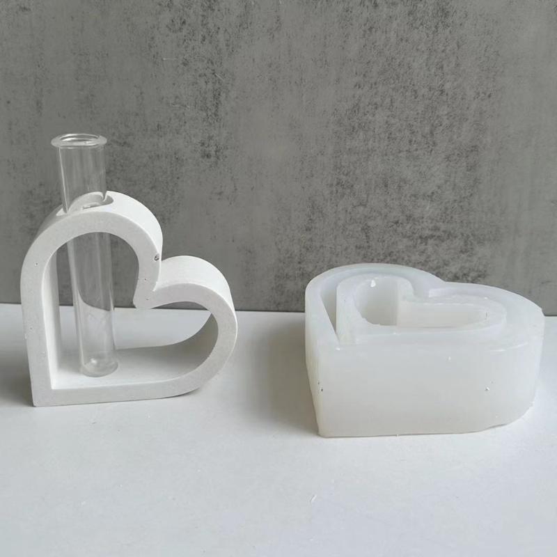 Hochwertige Silikon-Hydrokultur-Blumenvase-Form zur Herstellung einer einzigartigen herzförmigen Vase für Heimdekoration, besonderen Anlass