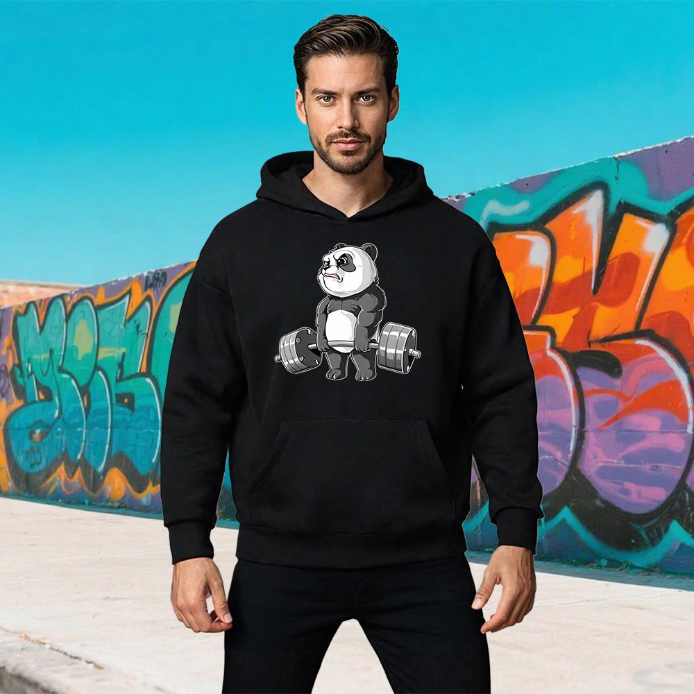Men's Large Cartoon Animal Pattern Sweatshirts Autumn/Winter Sprotswear Leisure Loose Large Hoodies Men High Brand Fashion Tops