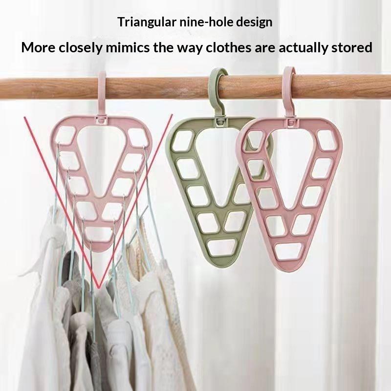 2Pcs 9 Hole Magic Clothes Hanger Closet Organizer Space Saving Multifunction Drying Racks Wardrobe Scarf Storage