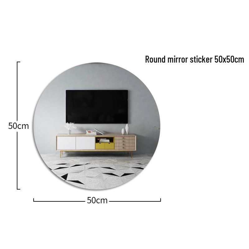 Round Soft Acrylic Wall Sticker Mirror - Self-Adhesive Full Body HD Mirror for Dressing Room