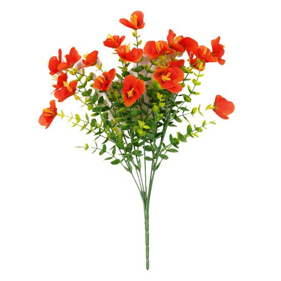 

Yousheng 1/2 шт. Имитированные цветы Реалистичный внешний вид Шелковые цветы Пластиковые уличные искусственные эвкалиптовые растения Домашний декор 1pc оранжевый