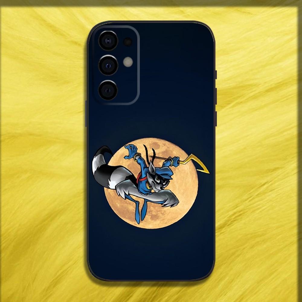 Cartoon Sly C-Cooper Phone Case For Samsung S24,S21,S22,S23,S30,Ultra,S20,Plus,Fe,Lite,Note,10,9,5G Black Soft Cover