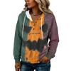 Women's Fashion Hooded Halloween Print Sweatshirt with Buttons for Festive