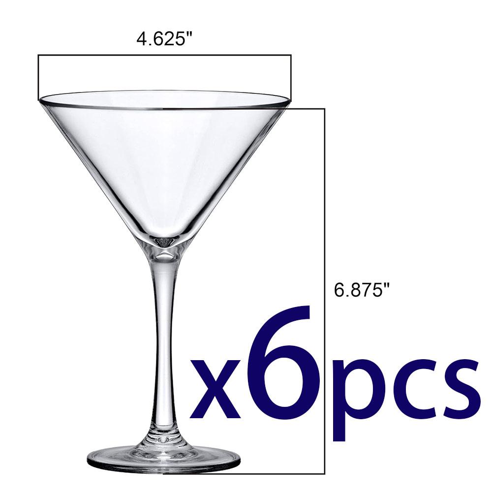 10-Ounce Plastic Martini Glasses,Plastic Cocktail Glasses,Reusable,Shatter-Proof, Perfect for Poolside,Outdoors,Camping
