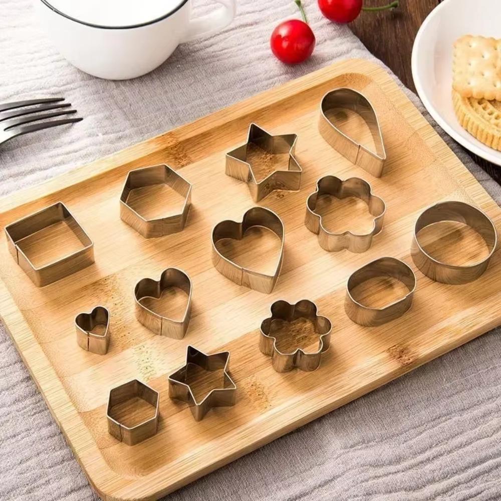 24/30pcs Stainless Steel Geometric Shapes Cookie Cutter Set Rust-proof Biscuit Mold  Kitchen