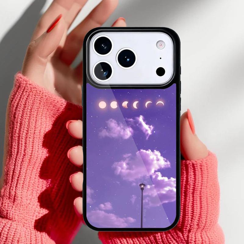 Space Sky Moon Phone Case for iPhone 17 Air 16e 15 14 13 Pro Max Back Cover for 12 11 Pro Coque