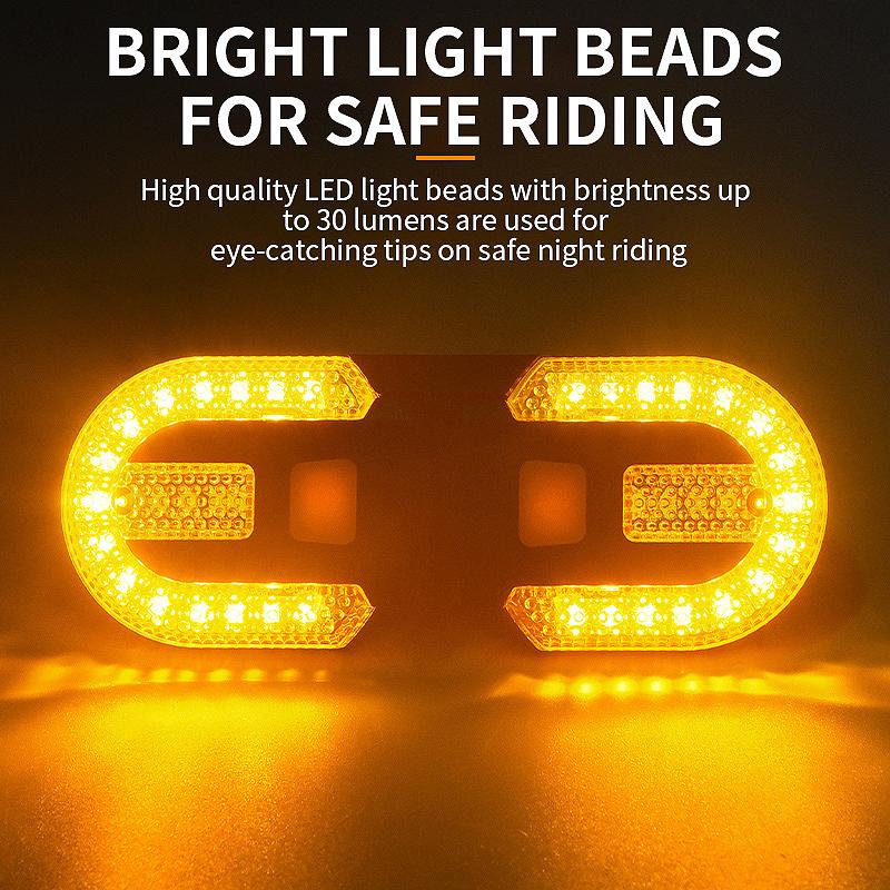 Bicycle Turn Signal Light Wireless Remote Control Taillight LED Warning Tail Lamp USB Rechargeable Rear Lights Bike Accessories